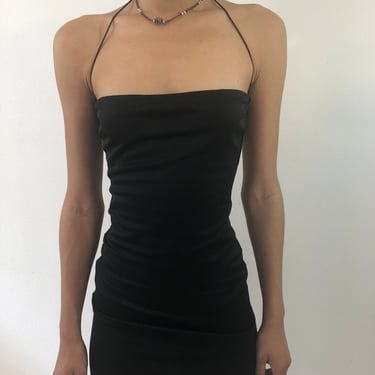 Vintage Black Stretchy Mini Dress 