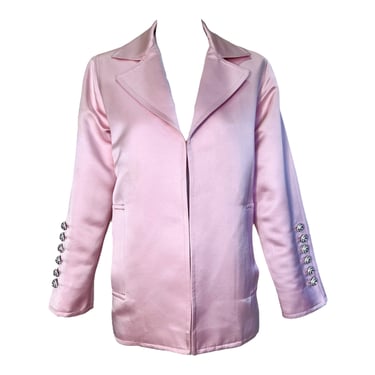 Saint Laurent Rive Gauche 1990's Pink Silk Evening Jacket