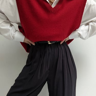 Vintage Crimson Cashmere Sweater Vest