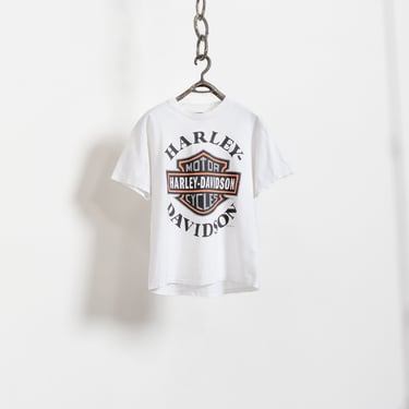 HARLEY DAVIDSON MOTORCYCLES Graphic T-Shirt Tees Cotton Vintage White Oversize Logo / Large Xl 
