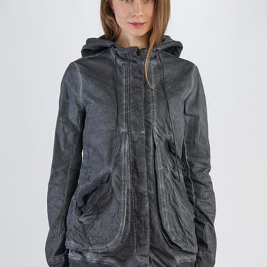 Hooded Multiple Pocket Detail Jacket in BLACK Only-