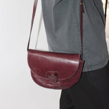 Vintage Petite Merlot Leather Purse