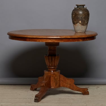 Dutch Colonial Round Teak Dining Table with Lions Paw Feet