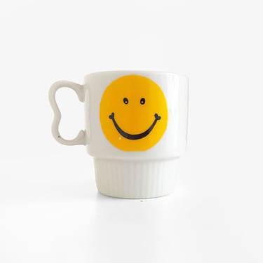 Yellow Smiley Face Stacking Mug Made in Japan 