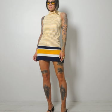 1970's Terry Cloth Striped Mini dress