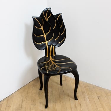 Sculptural Chair in Botanical Motif, Bartolozzi and Maioli 