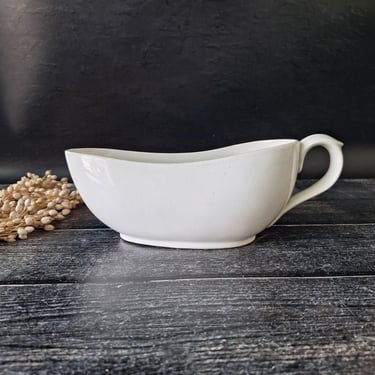 Extra Large French Antique Opaque de Sarreguemines Bourdaloue Woman Chamber Pot White Ironstone, Jeanne d' arc Living Sarreguemines Bowl 