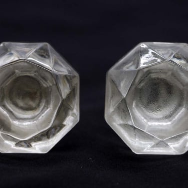Pair of Vintage Clear Glass Cabinet Drawer Knobs