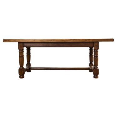 Country English Provincial Oak Farmhouse Trestle Dining Table