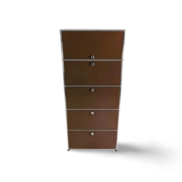 Original USM Haller filing cabinet 1x5 brown vintage shelf 