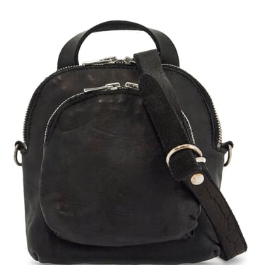 Guidi Mini Backpack In Black Horse Leather With Handle And Straps Men