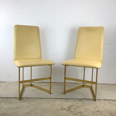 Pair Modern Highback Dining Chairs 