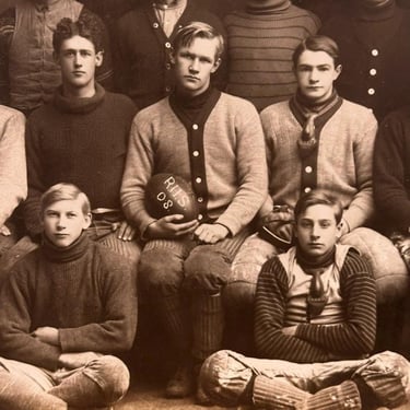 Antique Photographs of High School Football Team - Early 1900s - Set of 4 - Rare Unusual - Silver Gelatin Print - Varsity Sweaters 