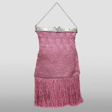 1920s Purse / Large 1920s Silk Purse / Flapper Purse / Evening Bag / Antique Evening Bag 