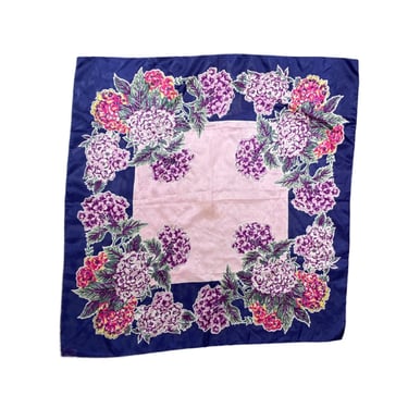 Vintage 1940s Floral Silk Scarf Made in Occupied Japan, 29