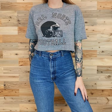 70's Del Norte Football Cropped Tee Shirt 