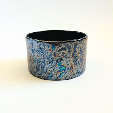 Black Iridescent Pottery Bowl 