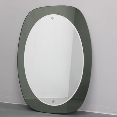 1980s Oval Italian Mirror 