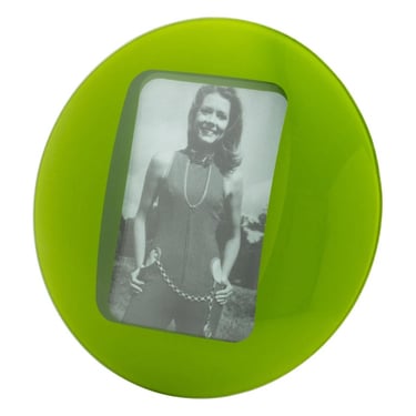 Space Age Green Glass Picture Frame