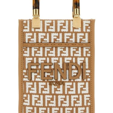 Fendi Woman Embroidered Fabric Mini Sunshine Handbag