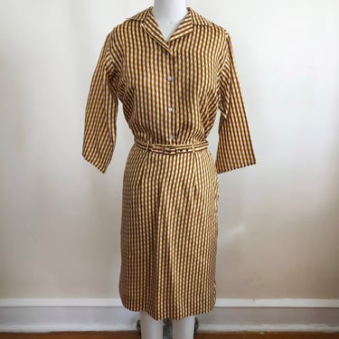 Woven Stripe Silk Blouse and Skirt Set - 1950s 