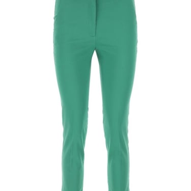 Weekend Max Mara Woman Green Stretch Cotton Gineceo Pant