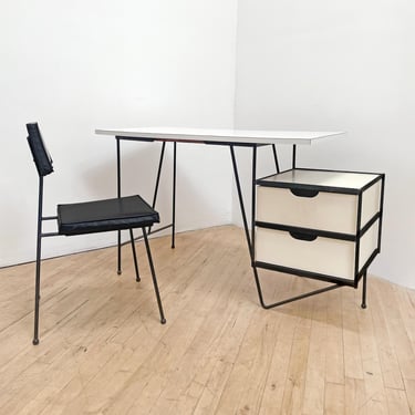 Mid Century Modern Desk and Chair Vista of California Minimalism D.R. Bates and Jackson Gregory Jr. 