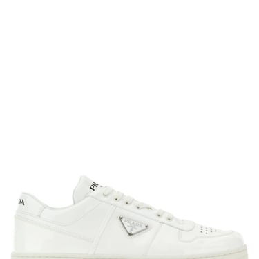 Prada Man White Leather Downtown Sneakers