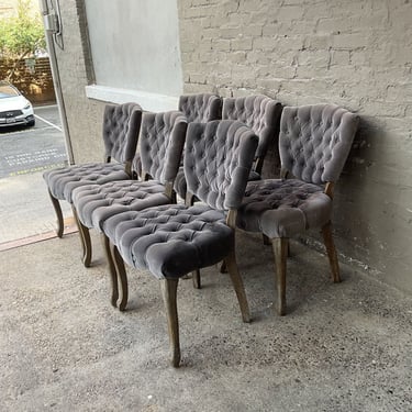 Set of 6 Tufted Dining Chairs