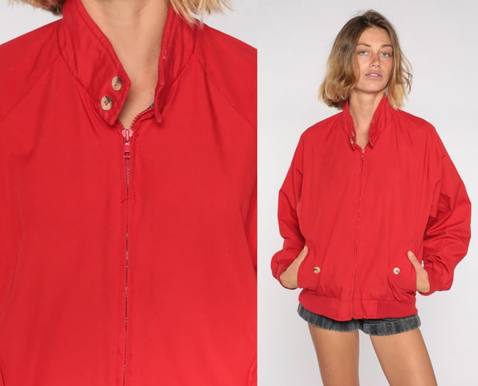 plain red windbreaker