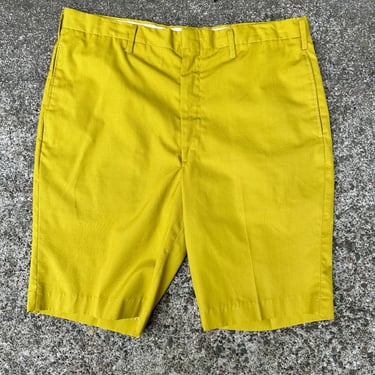 Vintage 1960’s Men’s Sta-Prest shorts~ Ultra Mod 60’s summer shorts Bright Marigold yellow color/ 33” waist 