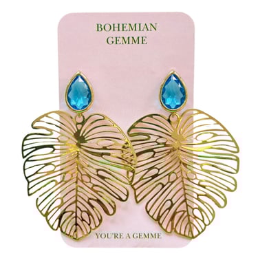 Sample Sale Peacock Leaf Earrings