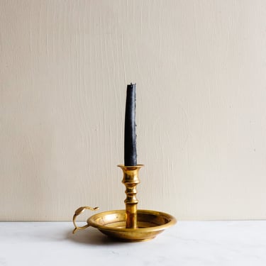 vintage french large brass chamberstick