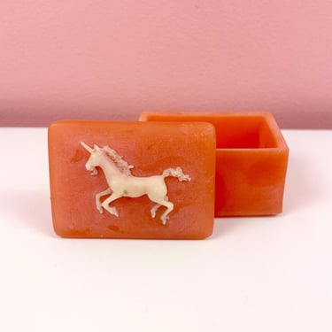 Small Soapstone Box with Unicorn Lid 