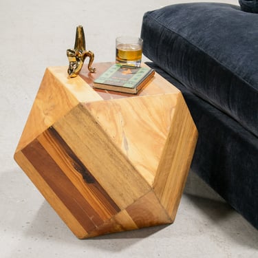 Boho Wood Geometric Table