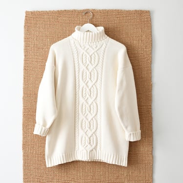 90s Gap sweater, vintage cotton cable knit turtleneck 