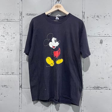 large 80s Walt Disney World Mickey Mouse  Short Sleeve TShirt Black 