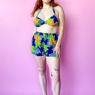 1970s Colorful Tropical Set, sz. M/L