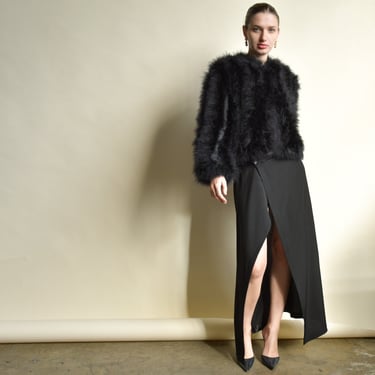 6899t / gaultier black wool wrap skirt 