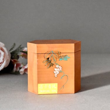Vintage Chinese Wooden Tea Box Jasmine Tea Jar Home Decor 