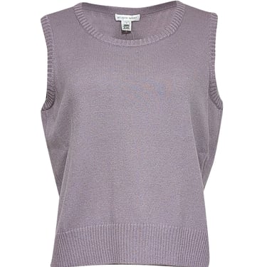 St. John - Pale Lavender Wool Blend Knit Tank Top Sz L