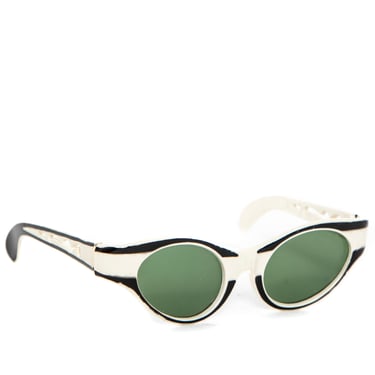 1950's White and Black Stripe Sunglasses