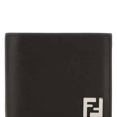 Fendi Men Dark Brown Leather Wallet