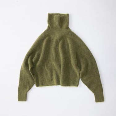 Mohair High Neck Sweater in Matcha