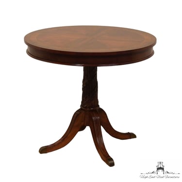 HIGH END VINTAGE Banded Bookmatched Mahogany Traditional Style 30" Round Accent End Table 