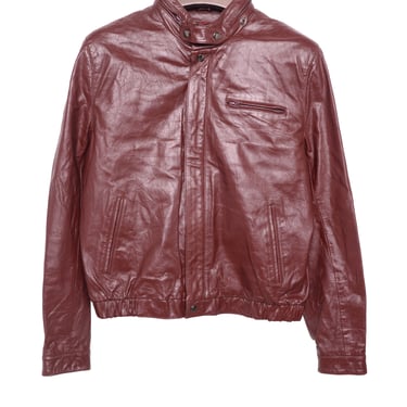 1980s Burgundy Leather Jacket
