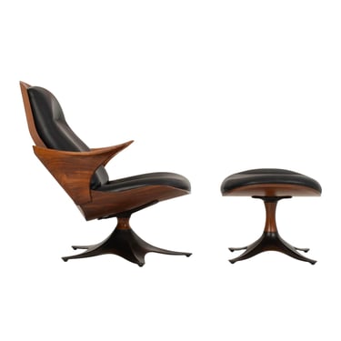 Thomas Moser&quot; Kinesis&quot; Swivel Chair and Swivel Ottoman