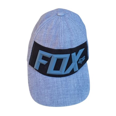 Fox Racing Hat Cap Adjustable One Size Grey Snapback Raised Logo 110 Flexfit M15 