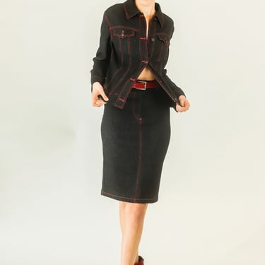 Dolce & Gabbana Denim Skirt Suit 