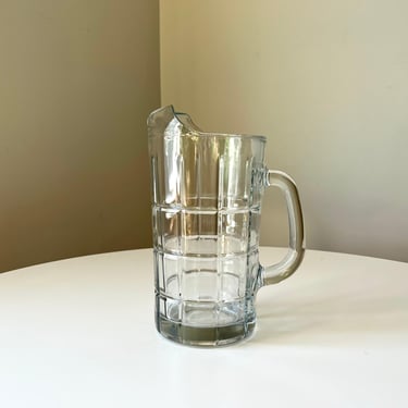 Vintage Clear Glass Tartan Embossed Glass Pitcher by Anchor Hocking 